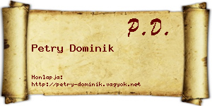 Petry Dominik névjegykártya
